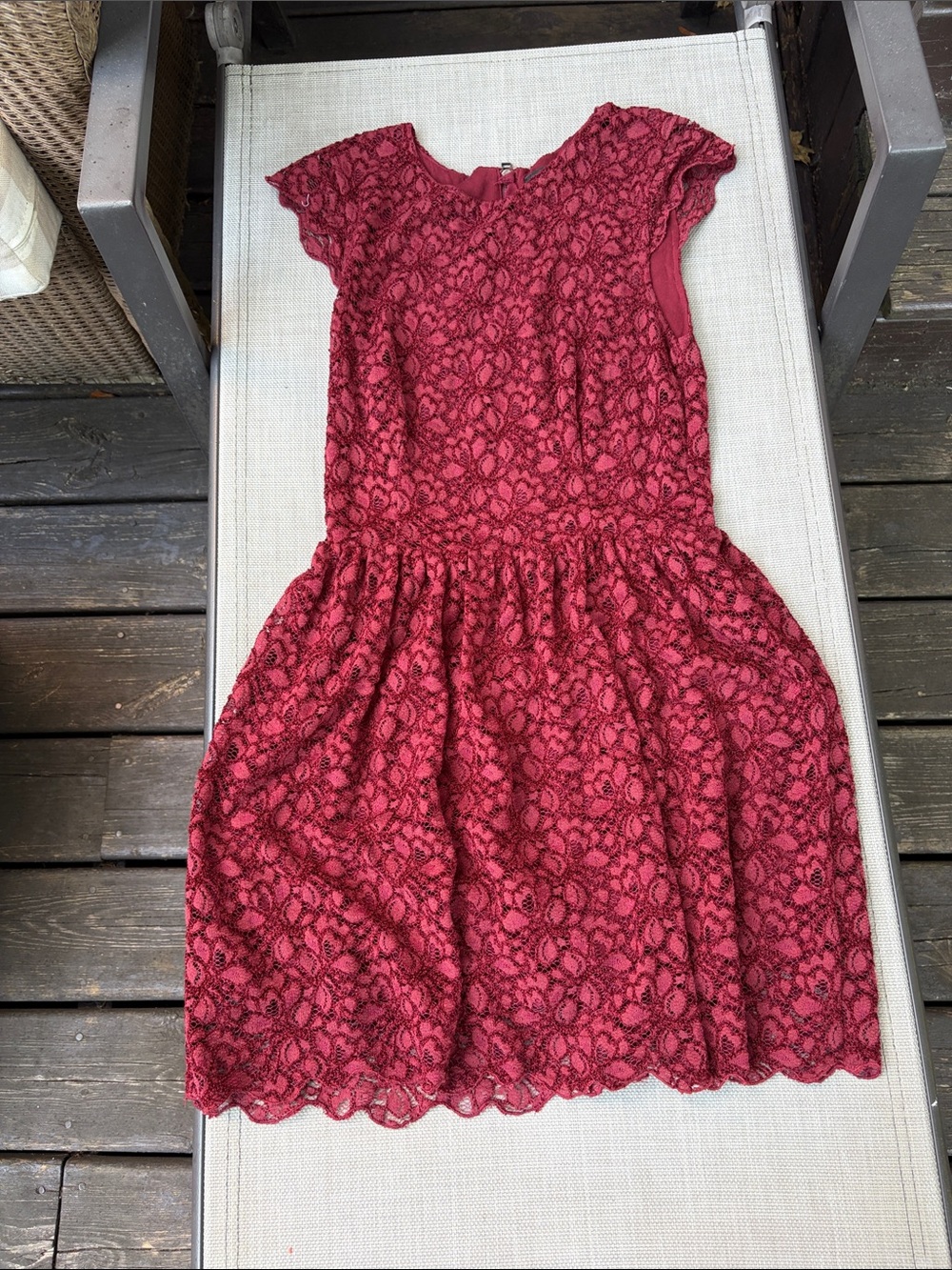 Talula Red Burgandy Lace Fit-and-Flare Dress